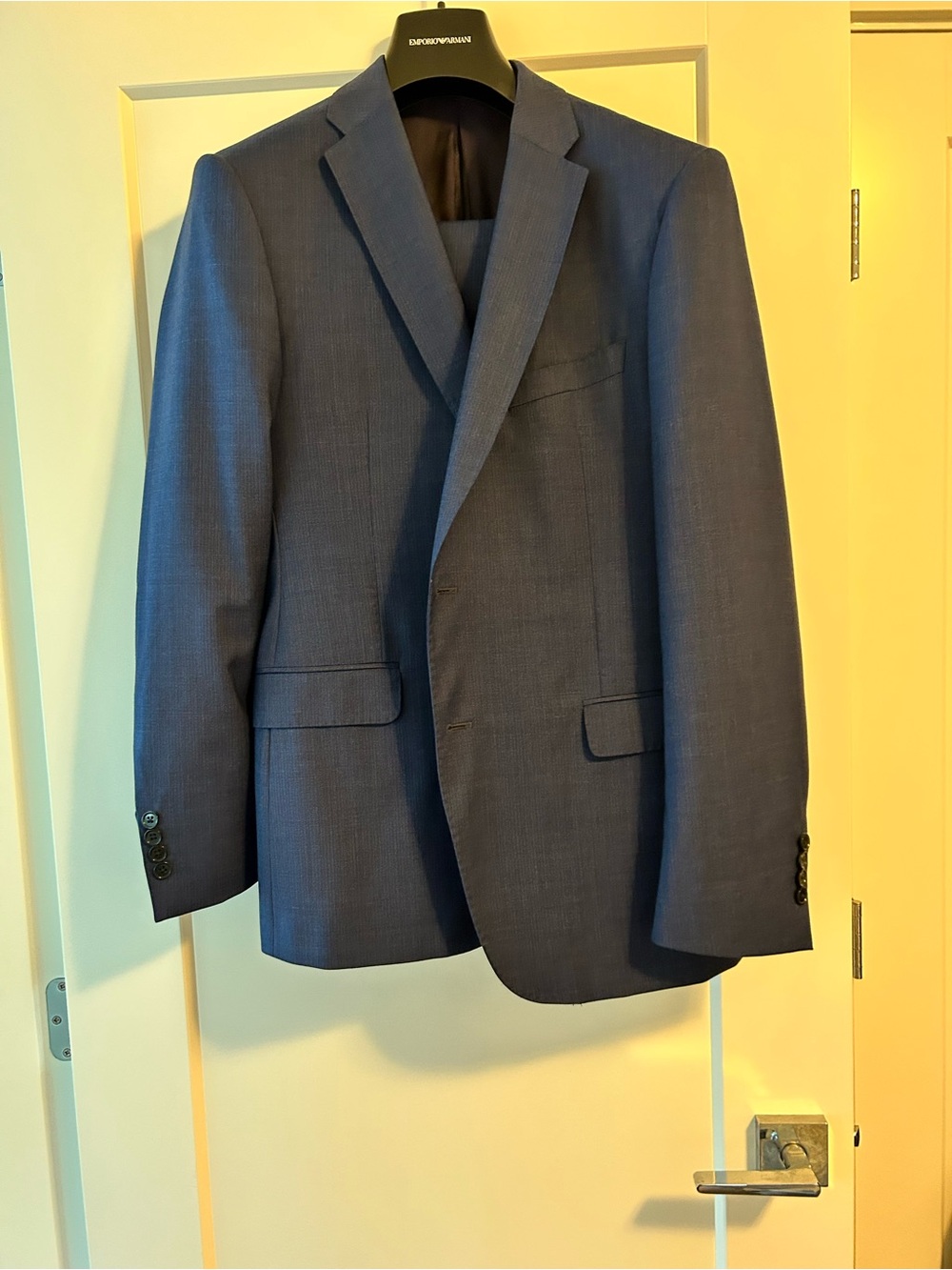 Navy Emporio Armani suit and pants